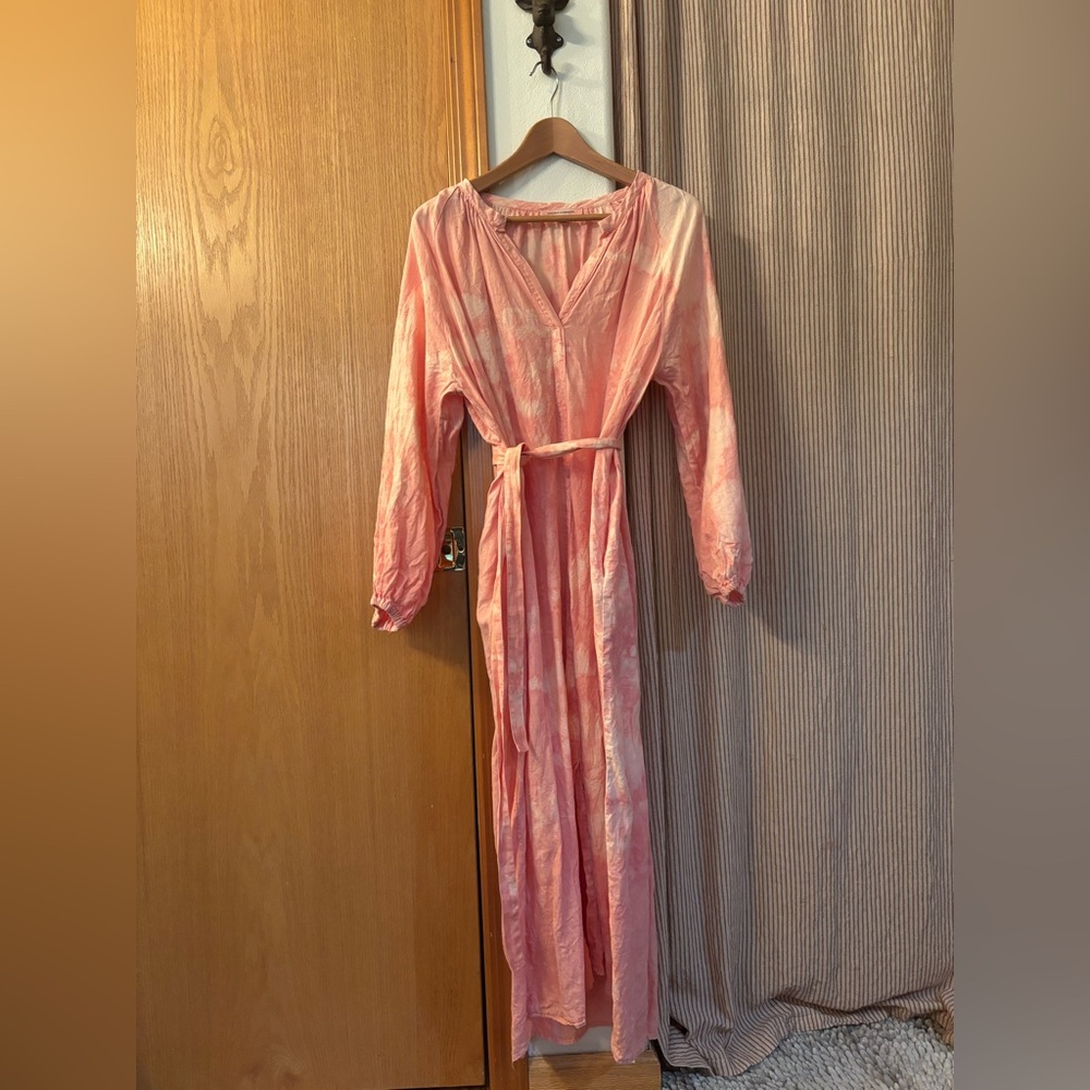 New linen plant dye dress